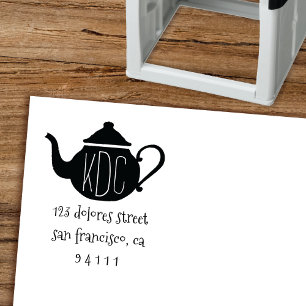 Tampon Auto-encreur Timbre doux d'adresse de retour de monogramme de