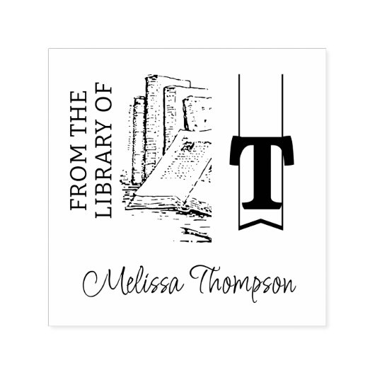 Tampon Auto-encreur Timbre du livre autoalimenté Monogramme (Design)