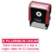 Tampon Auto-encreur Timbre E PLURIBUS UNUM - Rouge/Petit (En situation)