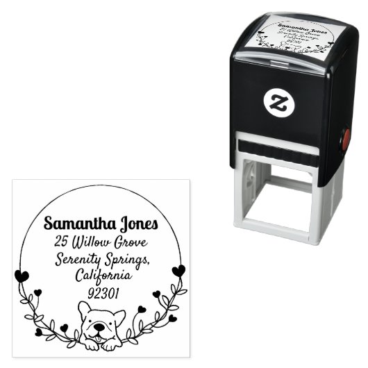 Tampon Auto-encreur Timbre en caoutchouc auto-encre de bulldog (En situation)