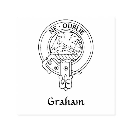 Tampon Auto-encreur Timbre en caoutchouc Clan Graham Crest (Design)