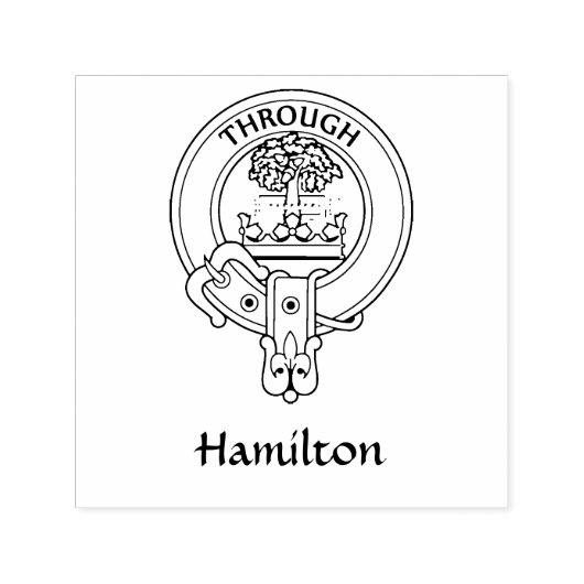 Tampon Auto-encreur Timbre en caoutchouc Clan Hamilton Crest (Design)