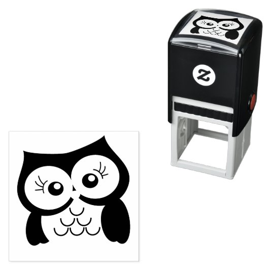 Tampon Auto-encreur Timbre en caoutchouc de chouette (En situation)