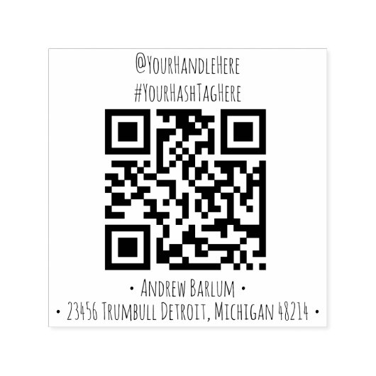 Tampon Auto-encreur Timbre en caoutchouc de code QR personnalisé (Design)