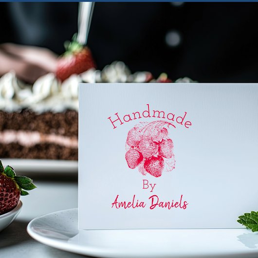 Tampon Auto-encreur Timbre en caoutchouc de fraise d'été Luscieux