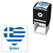 Tampon Auto-encreur Timbre en caoutchouc du coeur du drapeau grec (En situation)