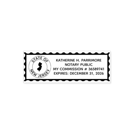 Tampon Auto-encreur Timbre En Caoutchouc Du New Jersey Notaire Public  (Design)