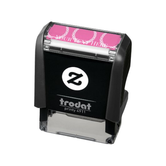 Tampon Auto-encreur Timbre En Caoutchouc Fuchsia Personnalisé (Produit)