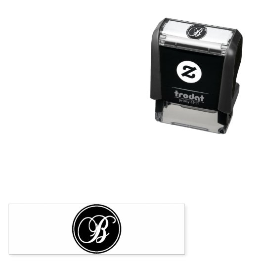 Tampon Auto-encreur Timbre en caoutchouc monogramme (lettre B) (En situation)