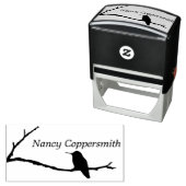 Tampon Auto-encreur Timbre en caoutchouc - Nom avec Colibri (En situation)