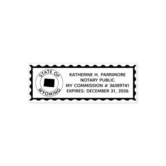 Tampon Auto-encreur Timbre En Caoutchouc Notaire Public Wyoming (Design)