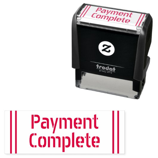 Tampon Auto-encreur Timbre en caoutchouc "Paiement achevé" (En situation)
