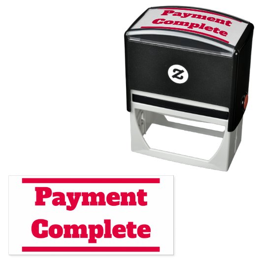 Tampon Auto-encreur Timbre en caoutchouc "Paiement complet" et lignes  (En situation)