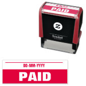 Tampon Auto-encreur Timbre en caoutchouc "PAYÉ" (En situation)