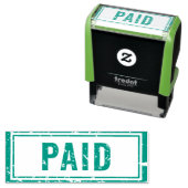 Tampon Auto-encreur Timbre en caoutchouc payé en bleu (En situation)