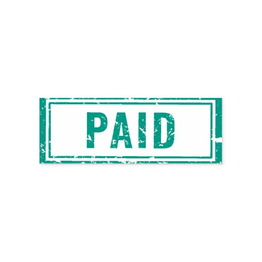 Tampon Auto-encreur Timbre en caoutchouc payé en bleu (Design)