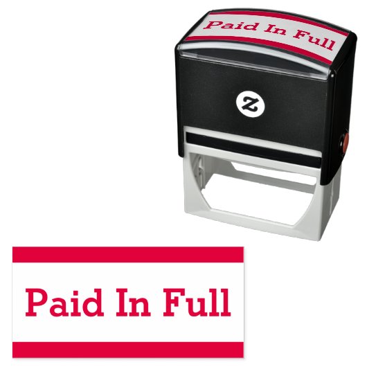 Tampon Auto-encreur Timbre en caoutchouc "payé en entier" (En situation)