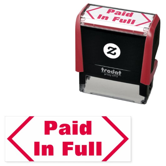 Tampon Auto-encreur Timbre En Caoutchouc "Payé En Plein" (En situation)