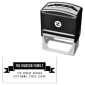 Tampon Auto-encreur Timbre en caoutchouc personnalisé de charme ruban (En situation)