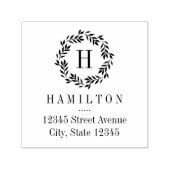 Tampon Auto-encreur Timbre en caoutchouc personnalisé Monogramme Wreat (Design)