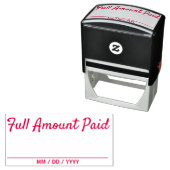 Tampon Auto-encreur Timbre en caoutchouc simple "plein montant payé" (En situation)