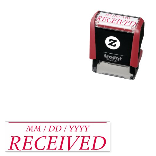 Tampon Auto-encreur Timbre en caoutchouc simple "REÇU" (En situation)
