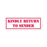 Timbre en caoutchouc simple "RETOUR KINDLY À L'ENV