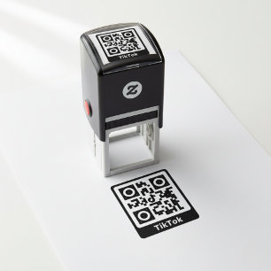 Tampon Auto-encreur Timbre en caoutchouc TikTok QR Code Scan Me