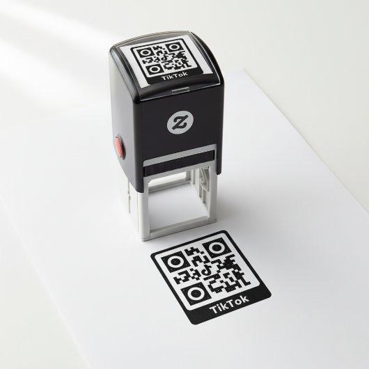 Tampon Auto-encreur Timbre en caoutchouc TikTok QR Code Scan Me