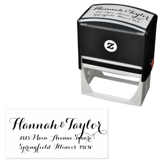 Tampon Auto-encreur Timbre faire-part de mariage *Classique moderne* (En situation)