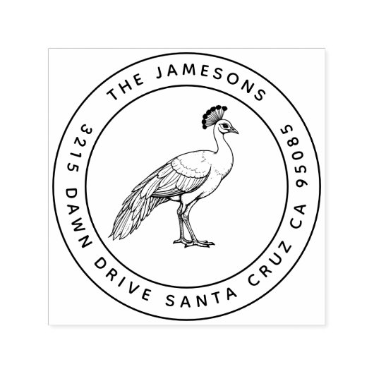 Tampon Auto-encreur Timbre Famille Paon – La Radiance Royale (Design)