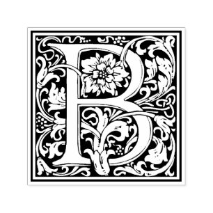 Tampon Auto-encreur Timbre floral victorien Lettre B de William Morris