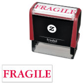 Tampon Auto-encreur Timbre "FRAGILE" Auto-Encre En Encre Rouge (En situation)