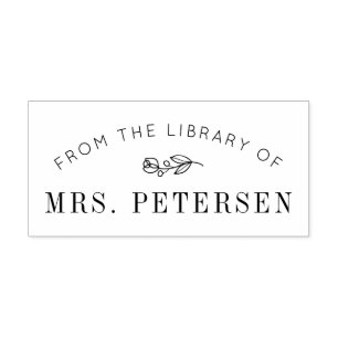Tampon Auto-encreur timbre-livre de bibliothèque de nom personnalisé f
