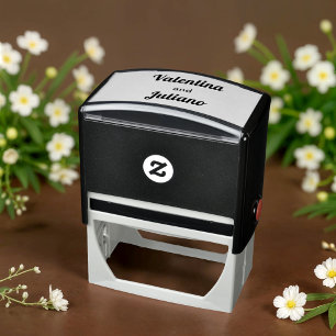 Tampon Auto-encreur Timbre Mariage Noir et Blanc