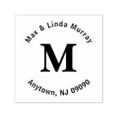 Tampon Auto-encreur Timbre Monogramme carré avec lignes supérieures et (Design)