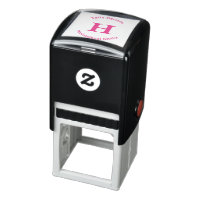 Timbre Monogramme carré avec lignes supérieures et