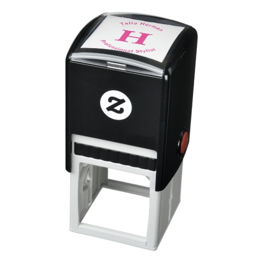 Tampon Auto-encreur Timbre Monogramme carré avec lignes supérieures et (Produit)