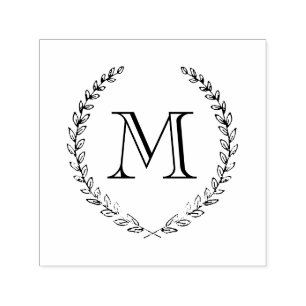 Tampon Auto-encreur Timbre Monogramme Laurel
