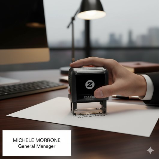 Tampon Auto-encreur Timbre Office personnalisé avec nom et titre du tr