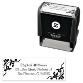 Tampon Auto-encreur Timbre personnalisé avec Fleurs et Feuilles (En situation)