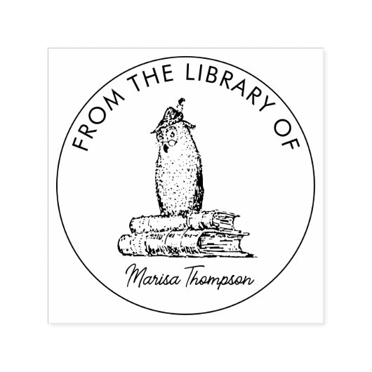 Tampon Auto-encreur Timbre personnalisé avec la mention Ex Libris Bibl (Design)
