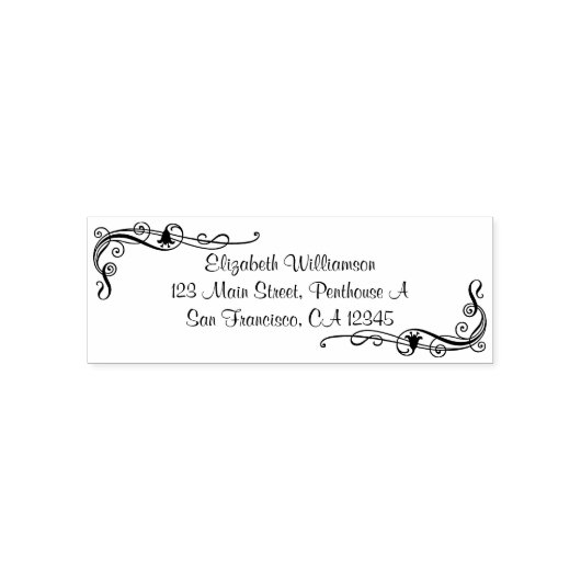 Tampon Auto-encreur Timbre personnalisé avec perles avec fleurs (Design)