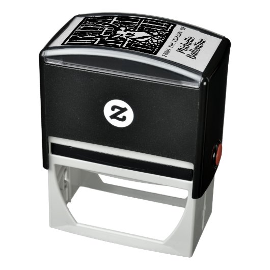 Tampon Auto-encreur Timbre plaque de bibliothèque de cerfs (Produit)