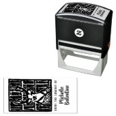 Tampon Auto-encreur Timbre plaque de bibliothèque de cerfs (En situation)