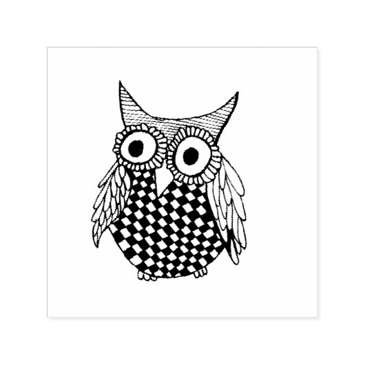 Tampon Auto-encreur Timbre Postage de hibou (Design)