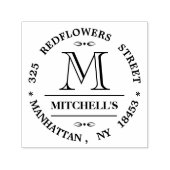 Tampon Auto-encreur Timbre pour mariage d'adresse monographique (Design)