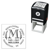 Tampon Auto-encreur Timbre pour mariage d'adresse monographique (En situation)