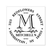 Tampon Auto-encreur Timbre pour mariage d'adresse monographique (Design)