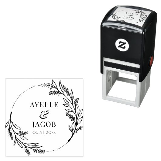 Tampon Auto-encreur Timbre pour mariage en caoutchouc de monogramme de (En situation)